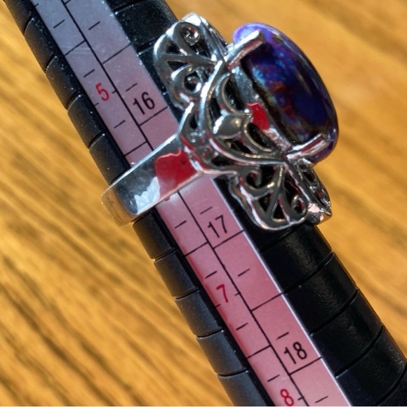 Karis Purple turquoise, open filigree ring - Picture 4 of 6